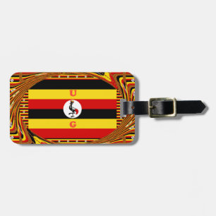 Etiqueta De Bagagem Bandeira Nacional do Uganda