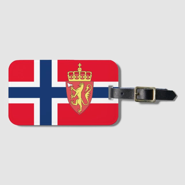 Etiqueta De Bagagem Bandeira norueguesa (Frente Horizontal)
