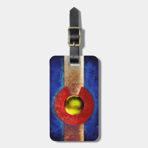 Etiqueta De Bagagem Bandeira oxidada de Colorado do metal