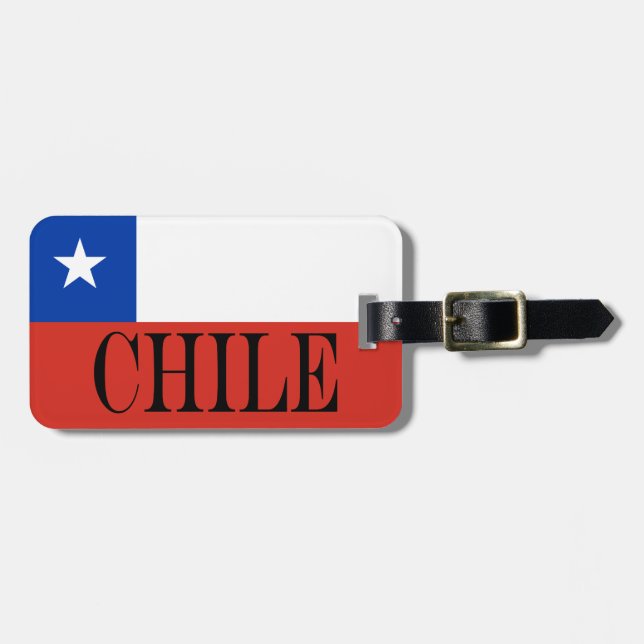 Etiqueta De Bagagem Bandeira Patriótica do Chile (Frente Horizontal)