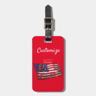 Etiqueta De Bagagem Bandeira Patriótica Thunder_Cove orgulhosa