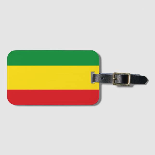 Etiqueta De Bagagem Bandeira Rastafarian Rasta Etiópia (Frente Horizontal)