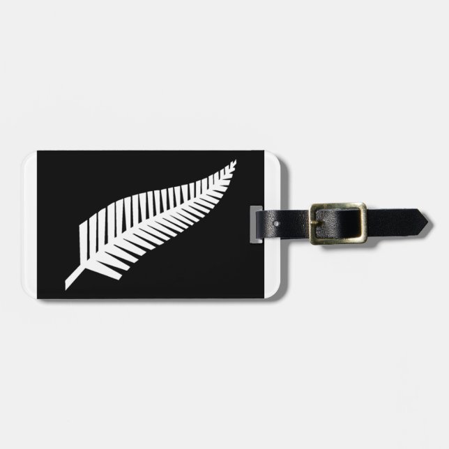 Etiqueta De Bagagem Bandeira Silver Fern da Nova Zelândia (Frente Horizontal)