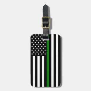 Etiqueta De Bagagem Bandeira Thin Green Line: Veteranos Militares Patr