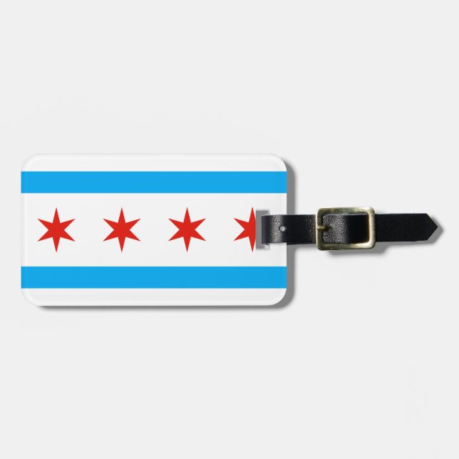 Etiqueta De Bagagem Bandeira tradicional de Chicago (Frente Horizontal)