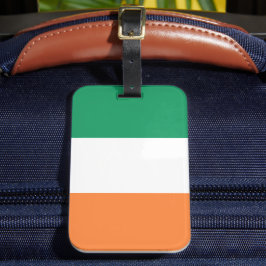 Etiqueta De Bagagem Bandeira tricolor laranja verde irlandesa patrióti