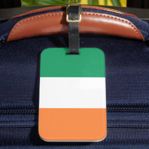 Etiqueta De Bagagem Bandeira tricolor laranja verde irlandesa patrióti