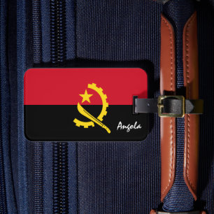 Etiqueta De Bagagem Bandeiras angolanas patrióticas