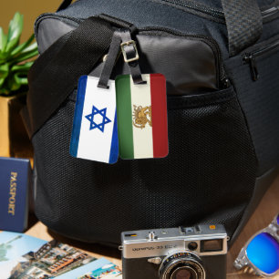 Etiqueta De Bagagem Bandeiras de Israel e Irã Viagem
