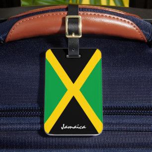 Etiqueta De Bagagem Bandeiras jamaicanas patrióticas, Jamaica