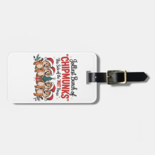Etiqueta De Bagagem Bando de Chipmunks Engraçados Rodents Xmas