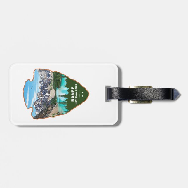 Etiqueta De Bagagem Banff National Park Alberta Arrowhead (Traseira Horizontal)