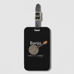 Etiqueta De Bagagem Banjo Me Faz Feliz