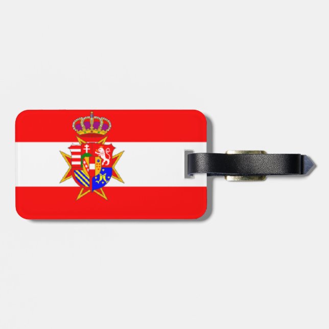 Etiqueta De Bagagem Banner branco vermelho Grão-Ducado da Toscana (Traseira Horizontal)