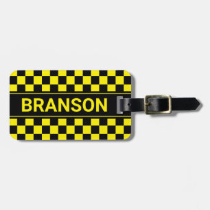 Etiqueta De Bagagem Bar H personalizado amarelo verificado