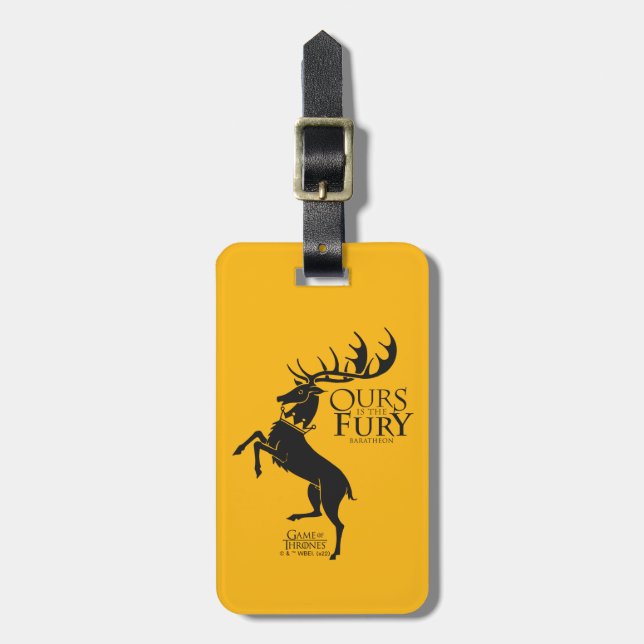 Etiqueta De Bagagem Baratheon Sigil - A nossa é a Fúria (Frente Vertical)