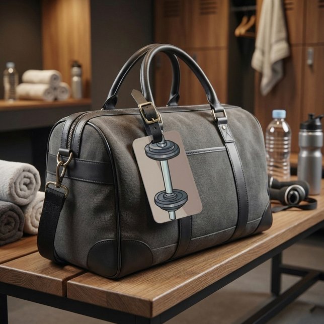 Etiqueta De Bagagem Barbell Weising Gym Malhação Lover (Criador carregado)