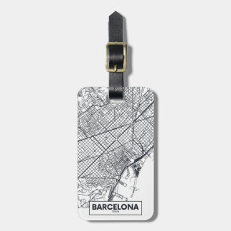 Etiqueta De Bagagem Barcelona, mapa da cidade da espanha |