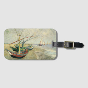 Etiqueta De Bagagem Barcos de pesca na praia por Vincent van Gogh