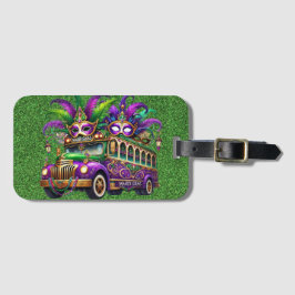 ETIQUETA DE BAGAGEM BARRAMENTO E PENAS MARDES MARDES PURPER E VERDE