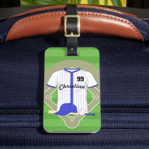 Etiqueta De Bagagem Baseball azul personalizado