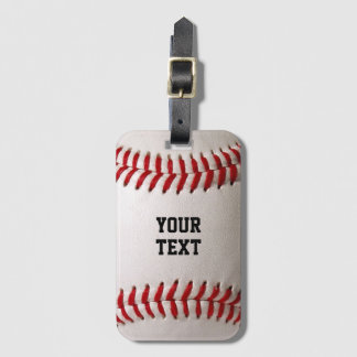 Etiqueta De Bagagem Baseball com texto personalizável