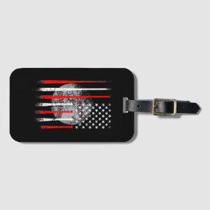 Etiqueta De Bagagem Baseball EUA Flag American Flag Vintage
