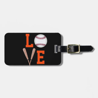 Etiqueta De Bagagem Basebol do amor (laranja & preto)