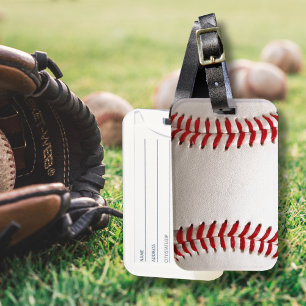 Etiqueta De Bagagem Basebol e Softbol Costura Vermelha