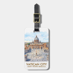 Etiqueta De Bagagem Basílica de São Pedro personalizada Cidade do Vati