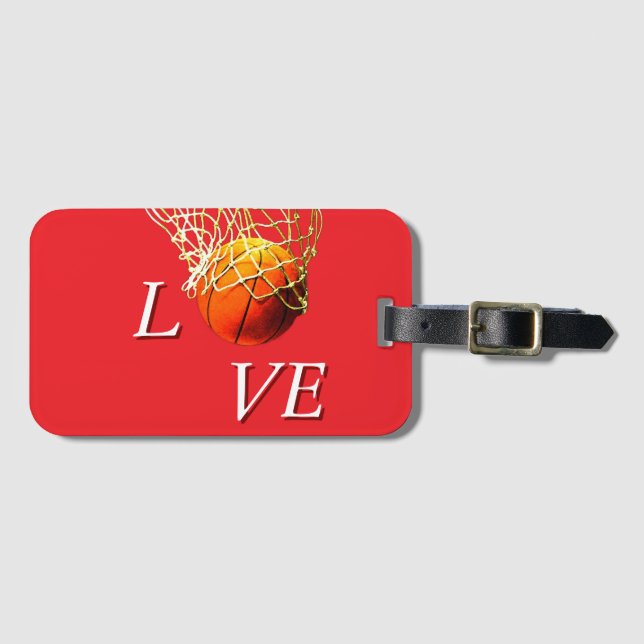 Etiqueta De Bagagem Basketball I Love (Frente Horizontal)