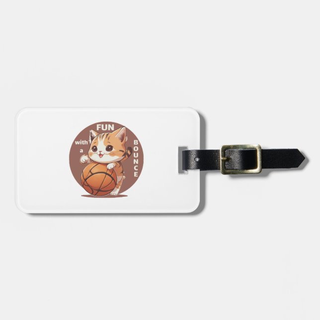Etiqueta De Bagagem basquete de gatinho (Frente Horizontal)