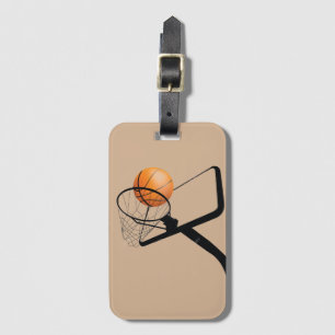 Etiqueta De Bagagem Basquete e aro ilustrados