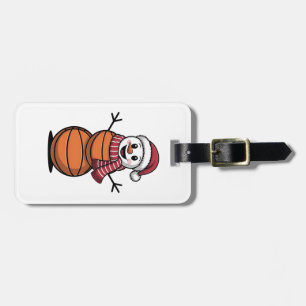 Etiqueta De Bagagem Basquetebol Boneco de Neve Amantes do Esporte de N