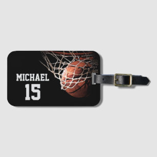 Etiqueta De Bagagem Basquetebol Seu Nome