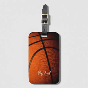 Etiqueta De Bagagem Basquetebol Substituir Nome Personalizável