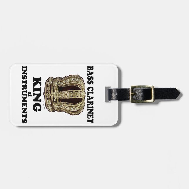 Etiqueta De Bagagem Bass Clarinet King of Instruments (Frente Horizontal)