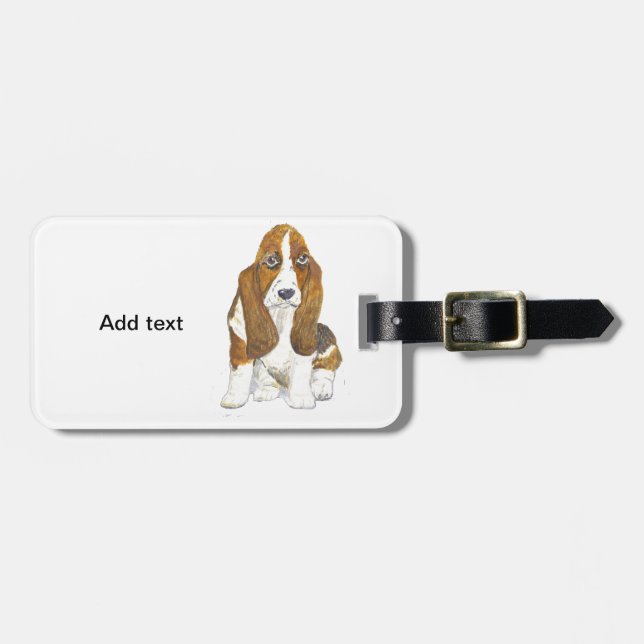 Etiqueta De Bagagem Basset Hound (Frente Horizontal)