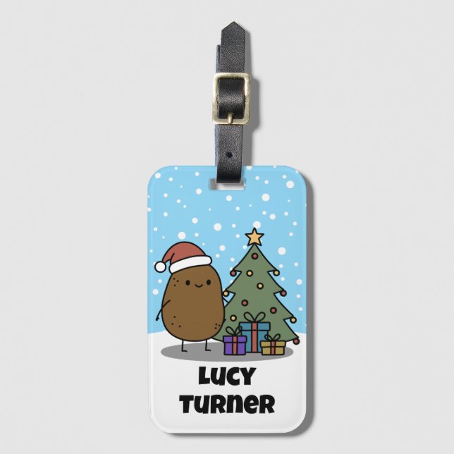 Etiqueta De Bagagem Batata de Natal Personalizada (Frente Vertical)