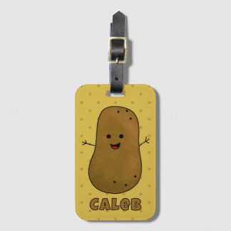 Etiqueta De Bagagem Batata Marrom Feliz Personalizada