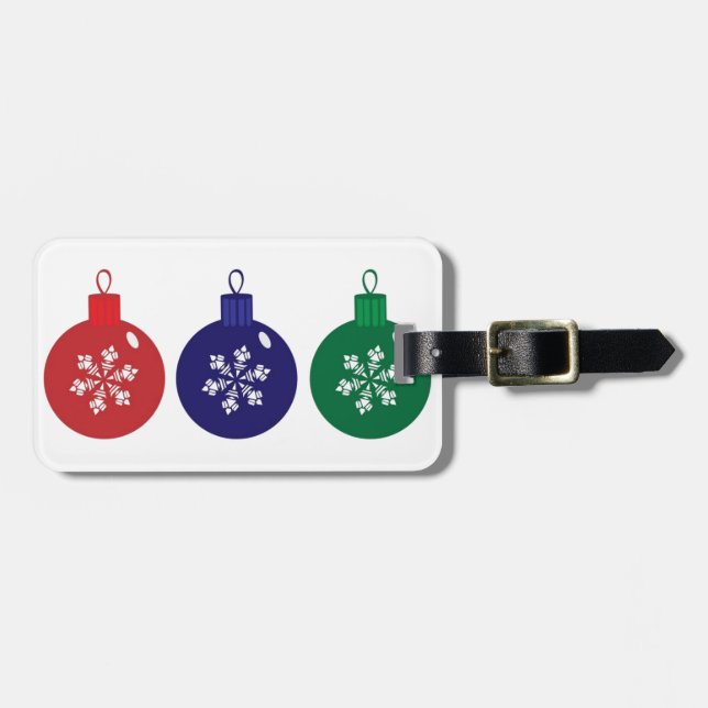 Etiqueta De Bagagem Baubles de Natal (Frente Horizontal)