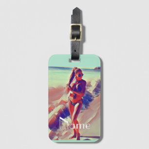 Etiqueta De Bagagem Beach Girl Thunder_Cove