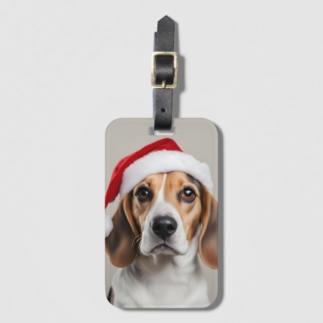 Etiqueta De Bagagem Beagle Christmas (Frente Vertical)