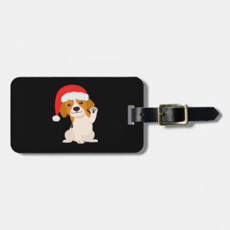 Etiqueta De Bagagem Beagle com Papai noel para amantes de cachorros