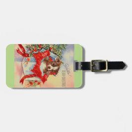 Etiqueta De Bagagem Bebê bonito Boston Terrier do meio século do