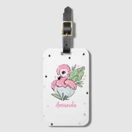 Etiqueta De Bagagem Bebê Flamingo Chic, Estrelas, Princesa