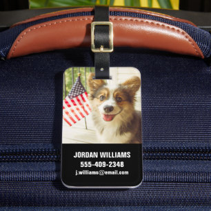 Etiqueta De Bagagem Bebês Mais Pobres American Flag Corgi