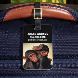 Etiqueta De Bagagem Bebês Mais Pobres Chimpanzé Hug