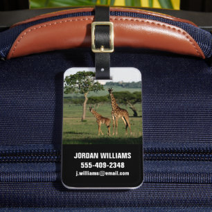 Etiqueta De Bagagem Bebês Mais Pobres Giraffe Calf & Mama