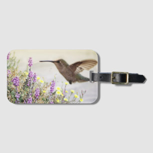 Etiqueta De Bagagem Beija-flor e Flores Silvestres **Personalizar**